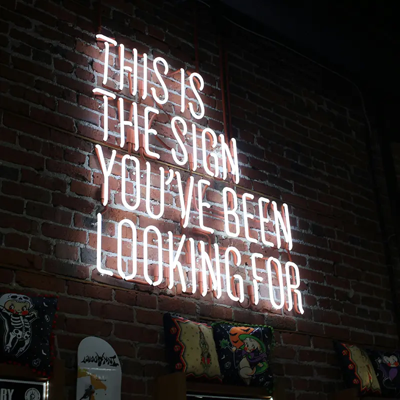 Neon Schrift "Das ist das Zeichen, auf das du gewartet hast"